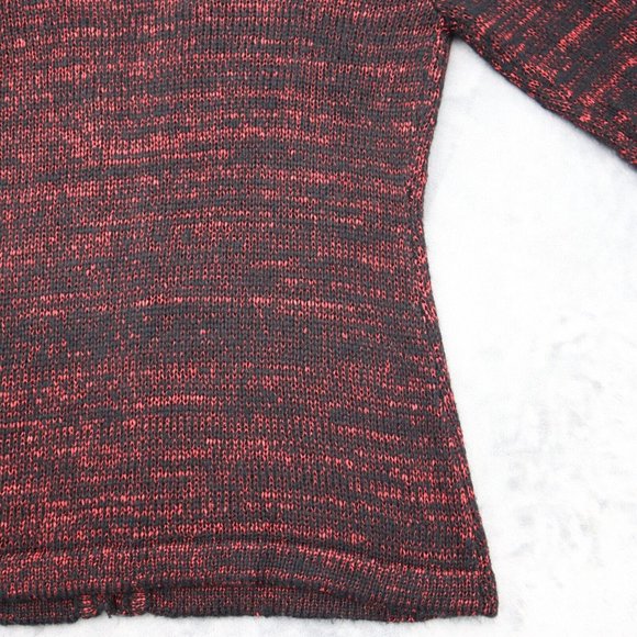 Narciso Rodriguez Sweater Womens L Red Rose Combo Cardigan Open Front Knit - Picture 12 of 15